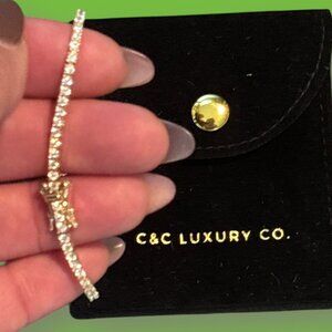 C&C LUXURY CO MAISSANITE TENNIS BRACELET - GOLD - NWT